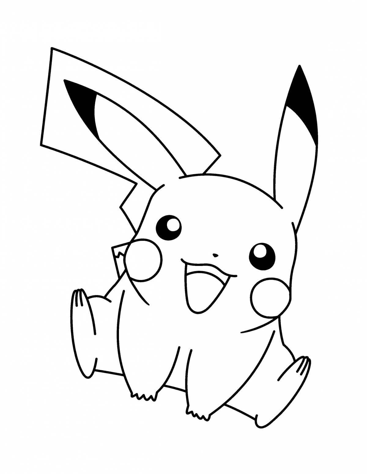 Adorable pikachu seal coloring page