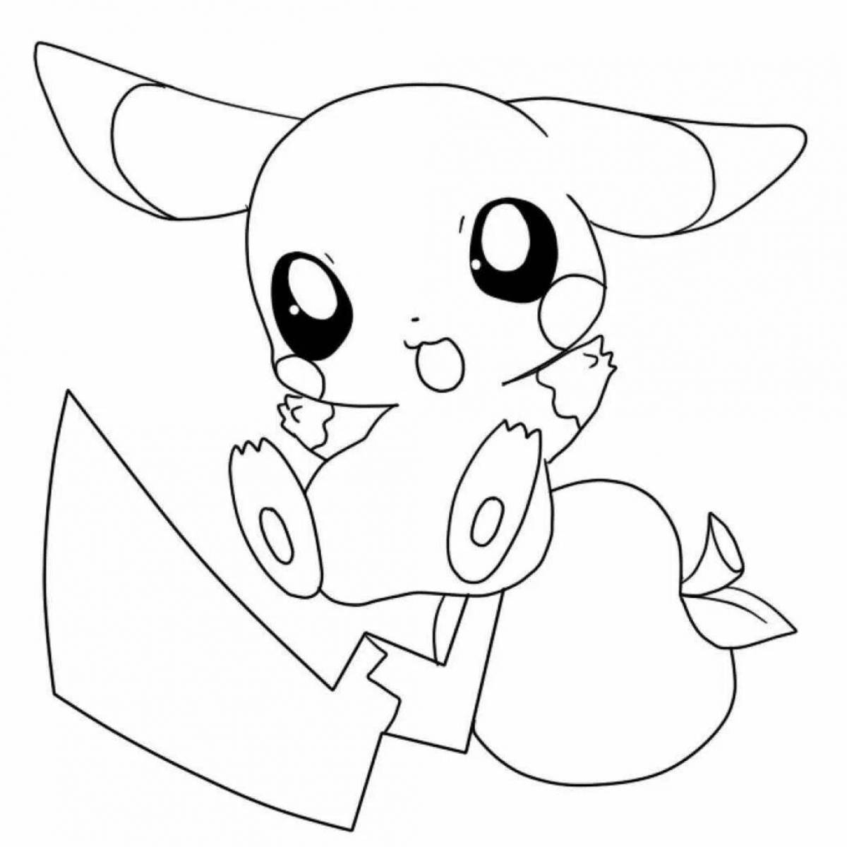 Playful pikachu seal coloring page