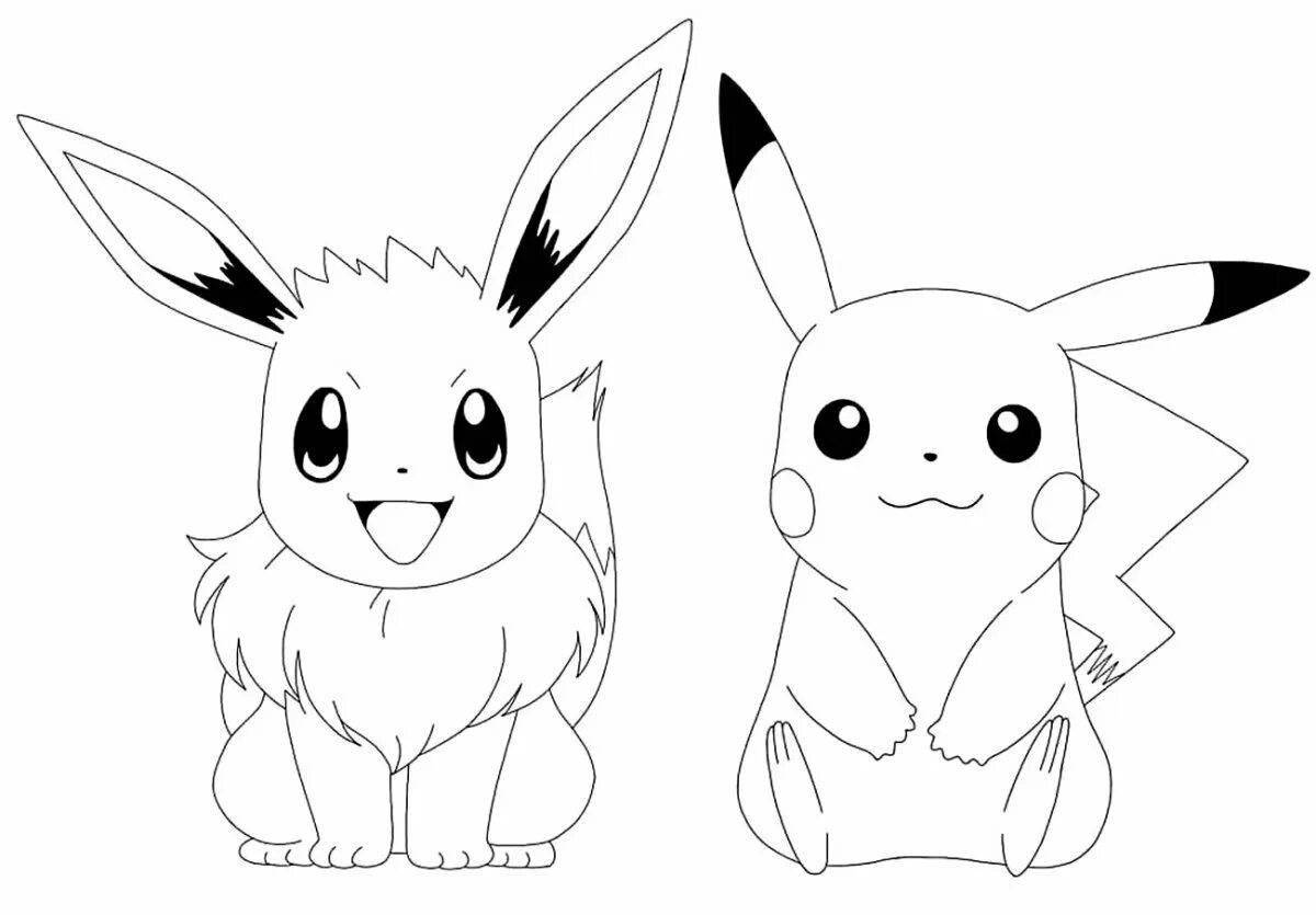 Pikachu magical seal coloring page