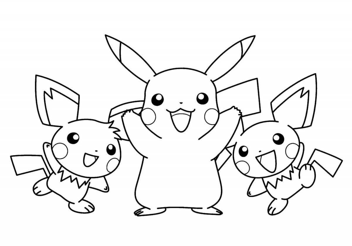 Gorgeous pikachu seal coloring page
