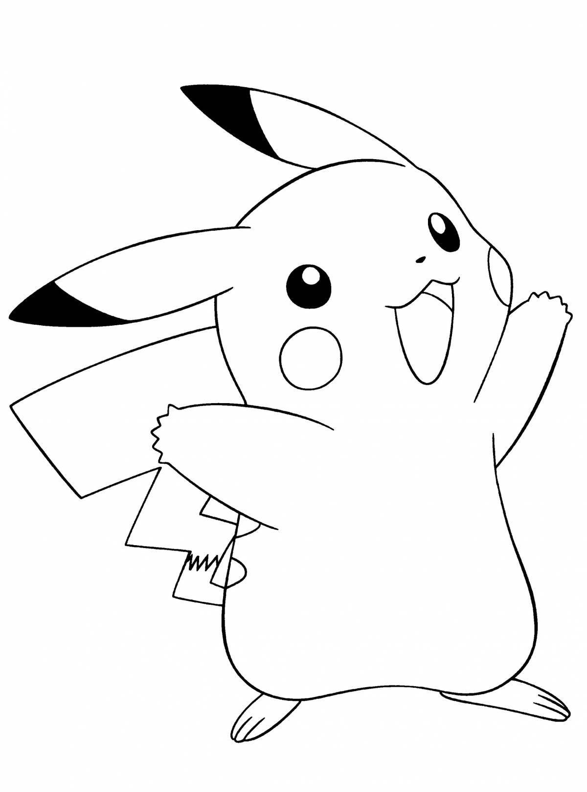 Coloring page gorgeous pikachu seal