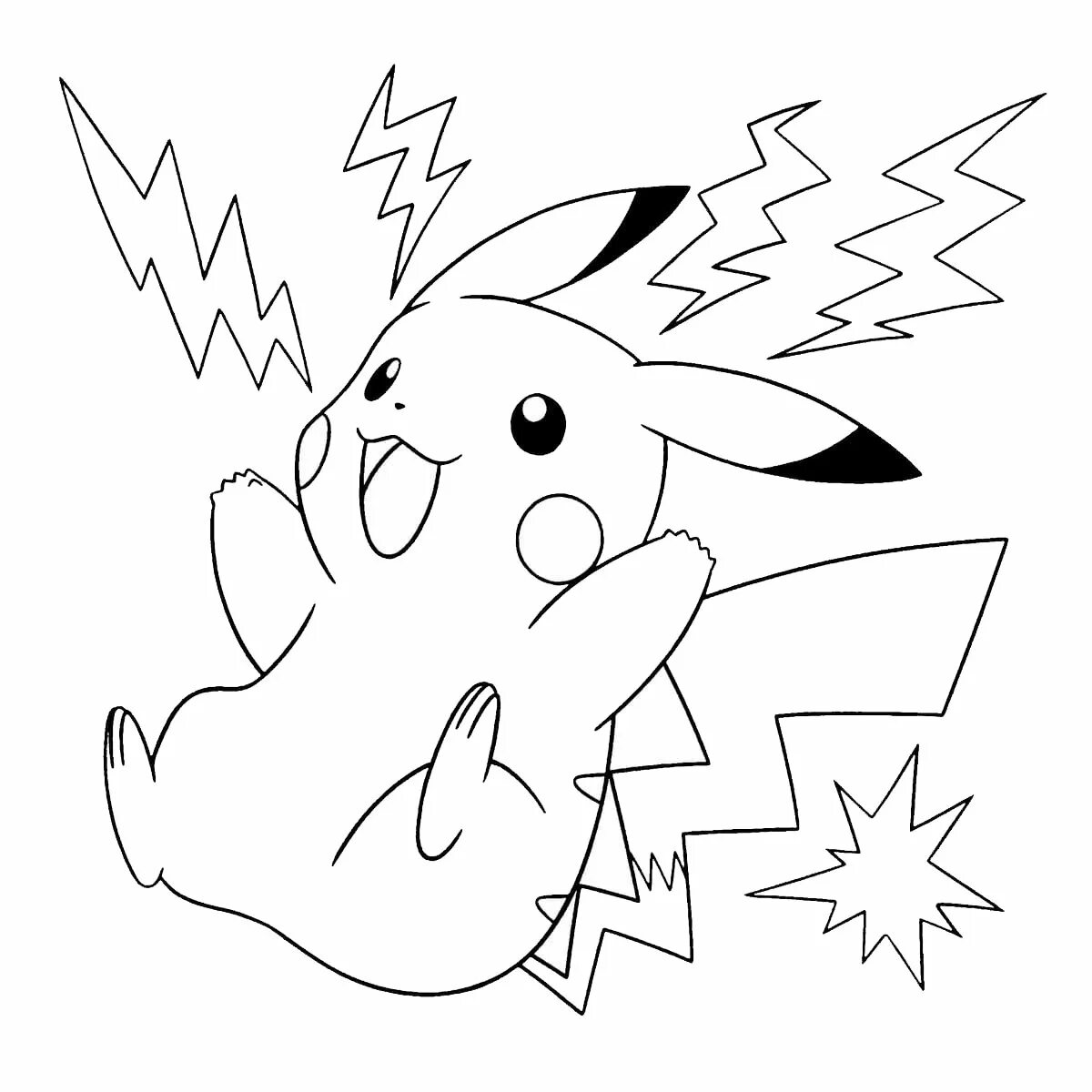 Exciting pikachu seal coloring page