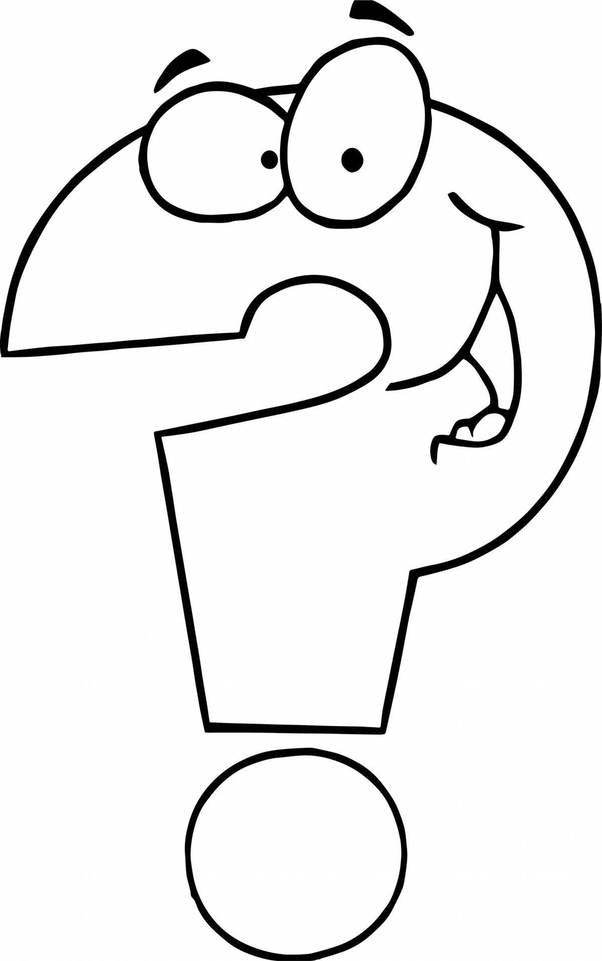 Bright question mark coloring page