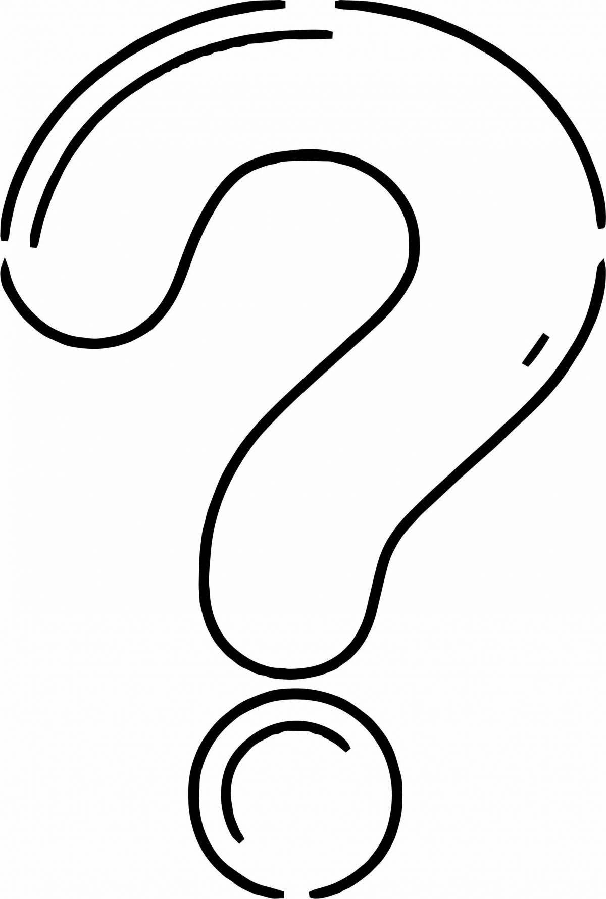 Attractive coloring page with question mark
