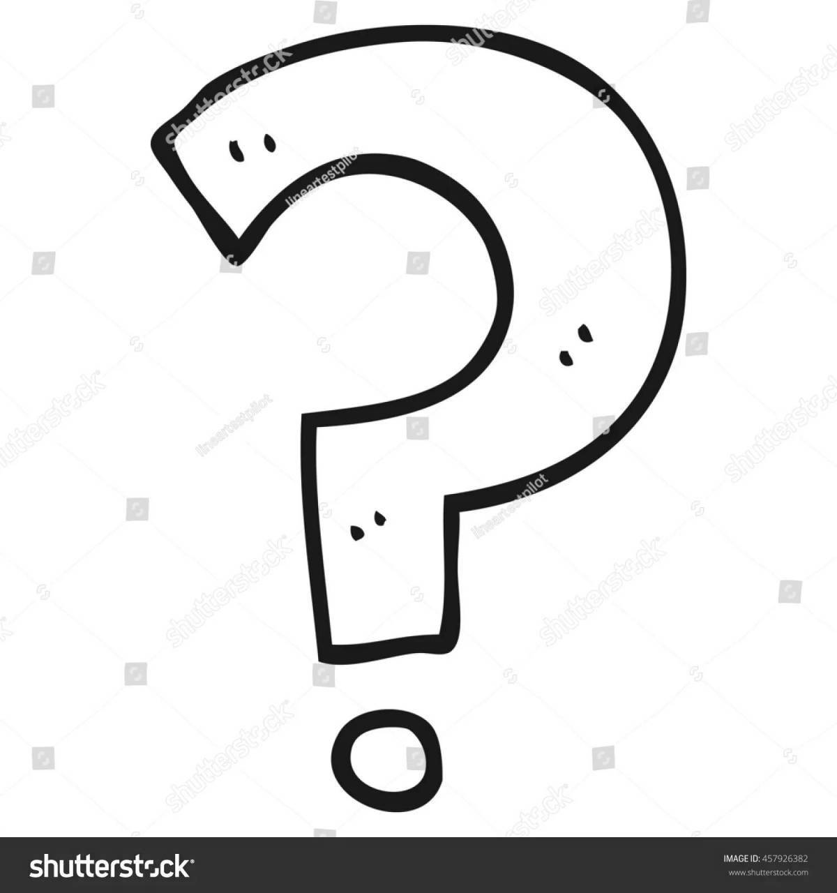 Glowing question mark coloring page