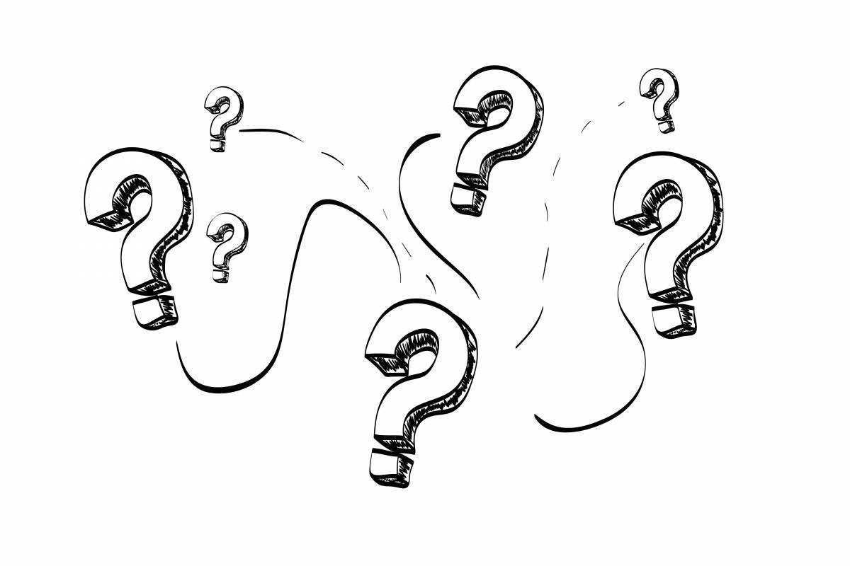 Dazzling question mark coloring page