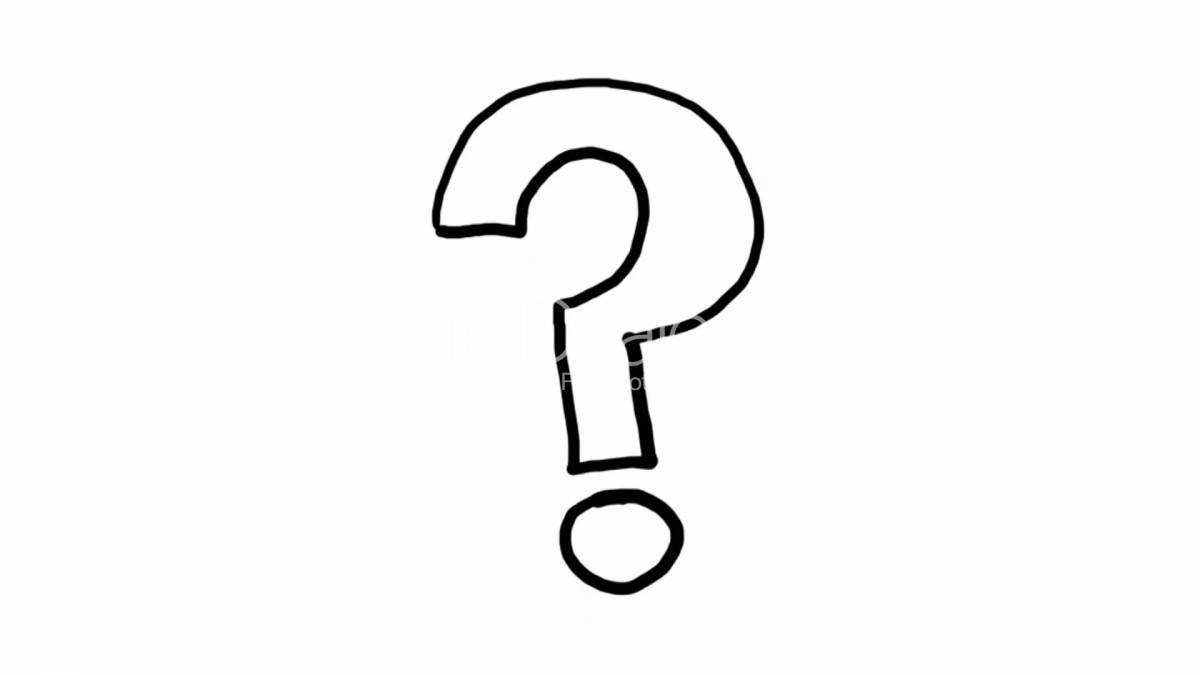 Glossy question mark coloring page