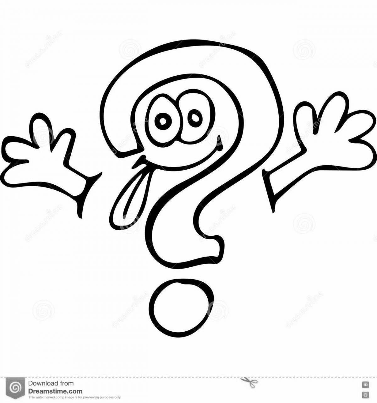 Charming question mark coloring page