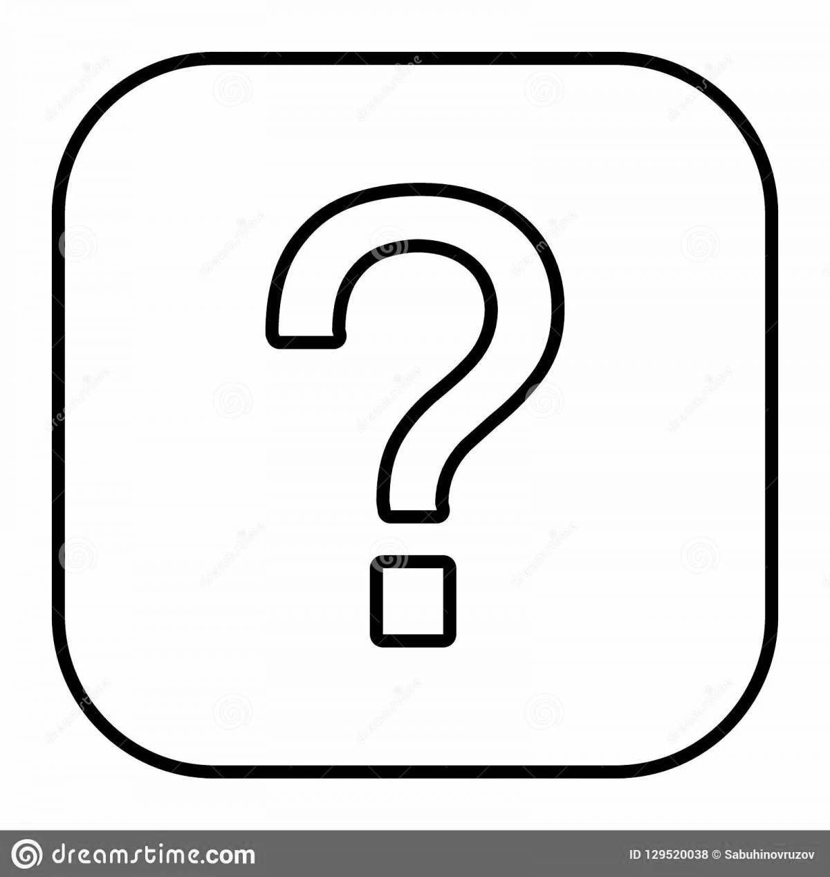 Mystical question mark coloring page