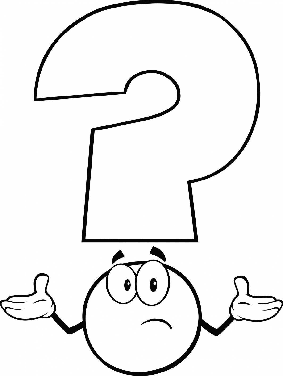 Cute question mark coloring page