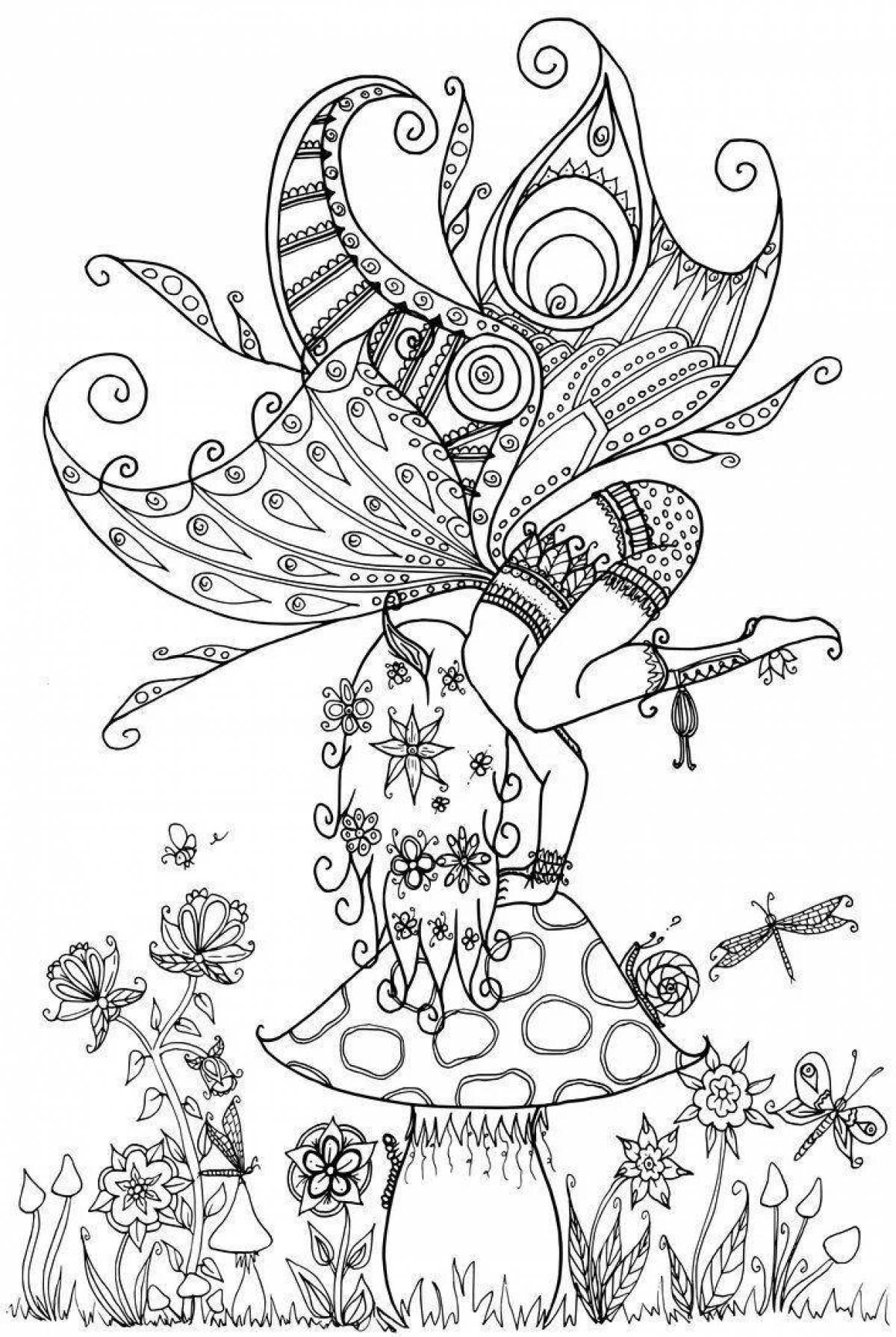 Serene coloring fairy antistress