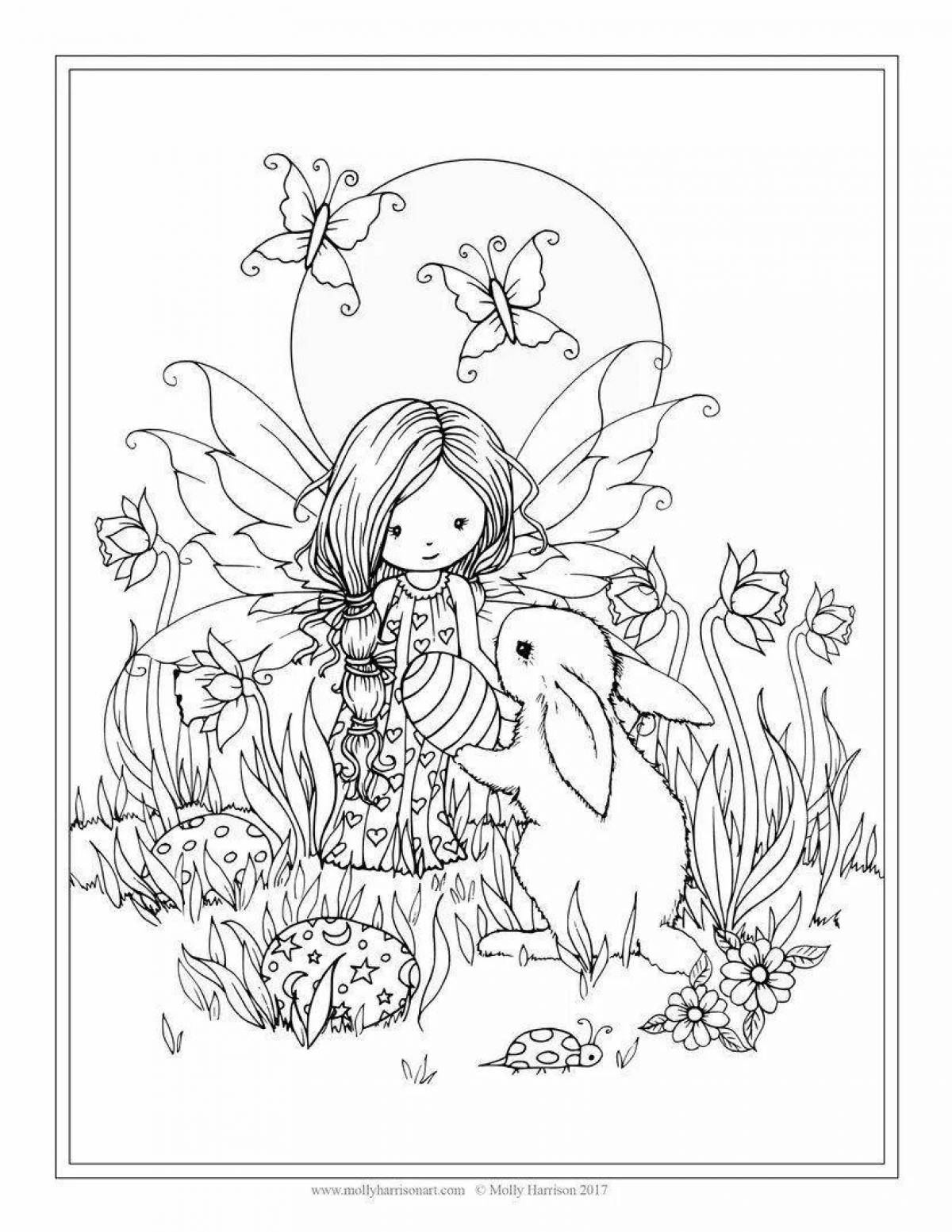 Inviting coloring fairy antistress