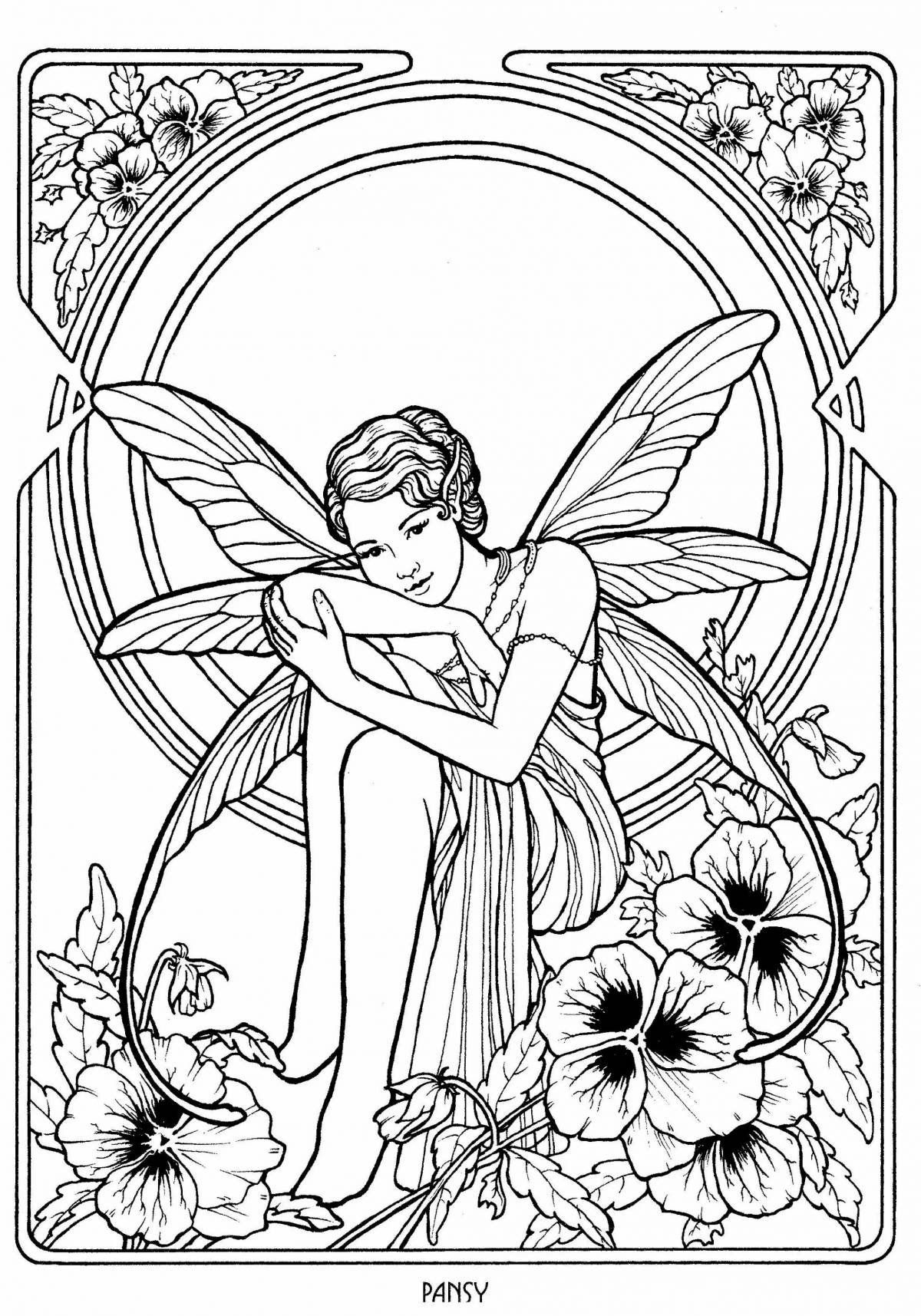 Peace coloring fairy antistress