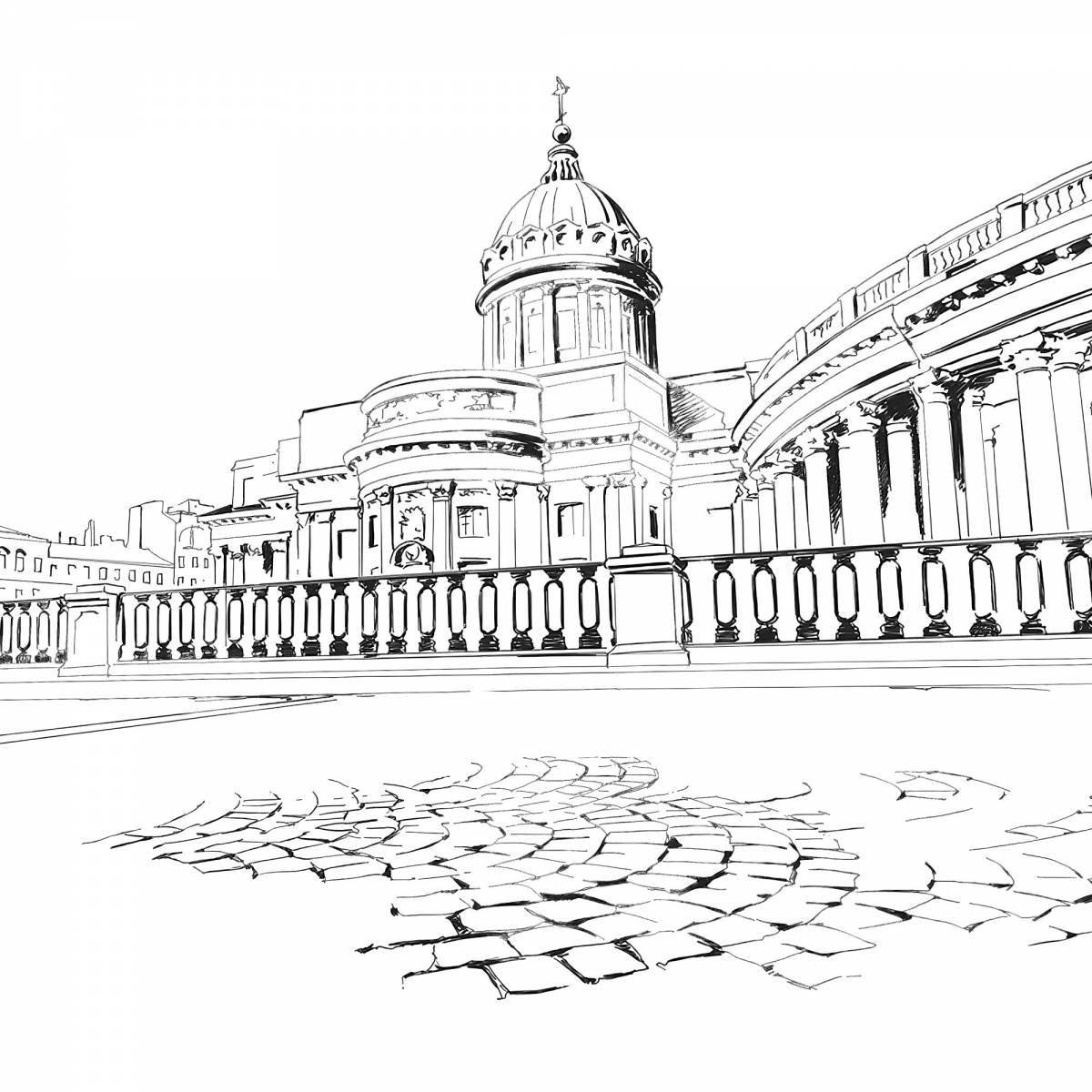 Coloring page majestic palace square