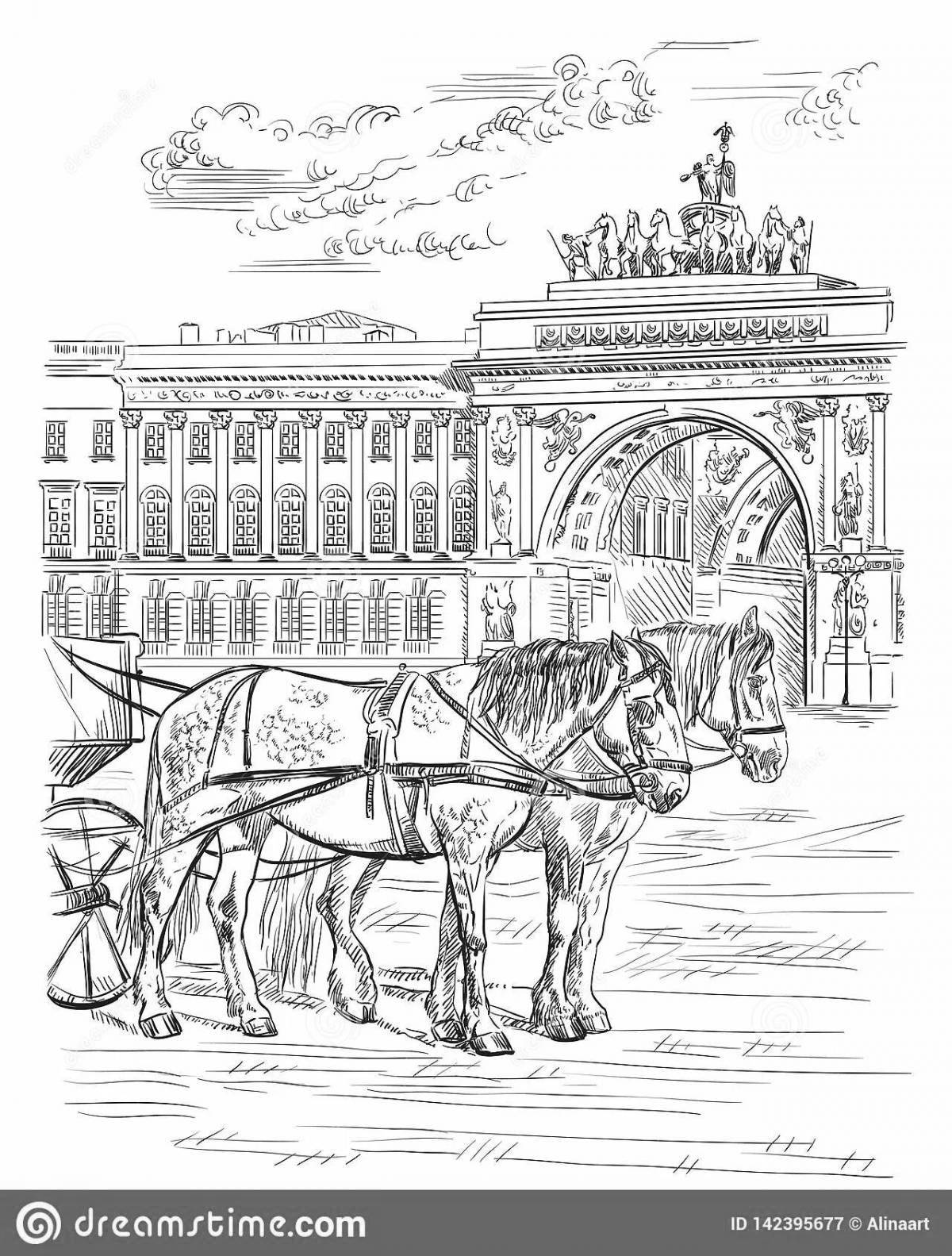 Coloring page dazzling palace square
