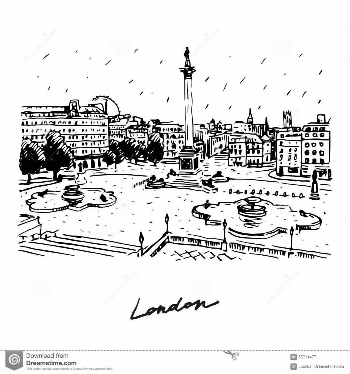 Coloring page cheerful palace square