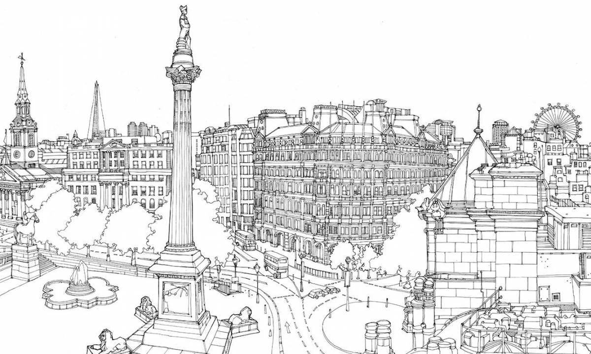 Playful palace square coloring page