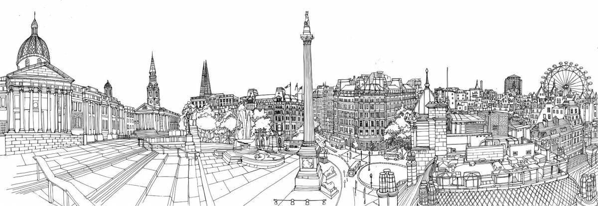 Coloring page festive palace square