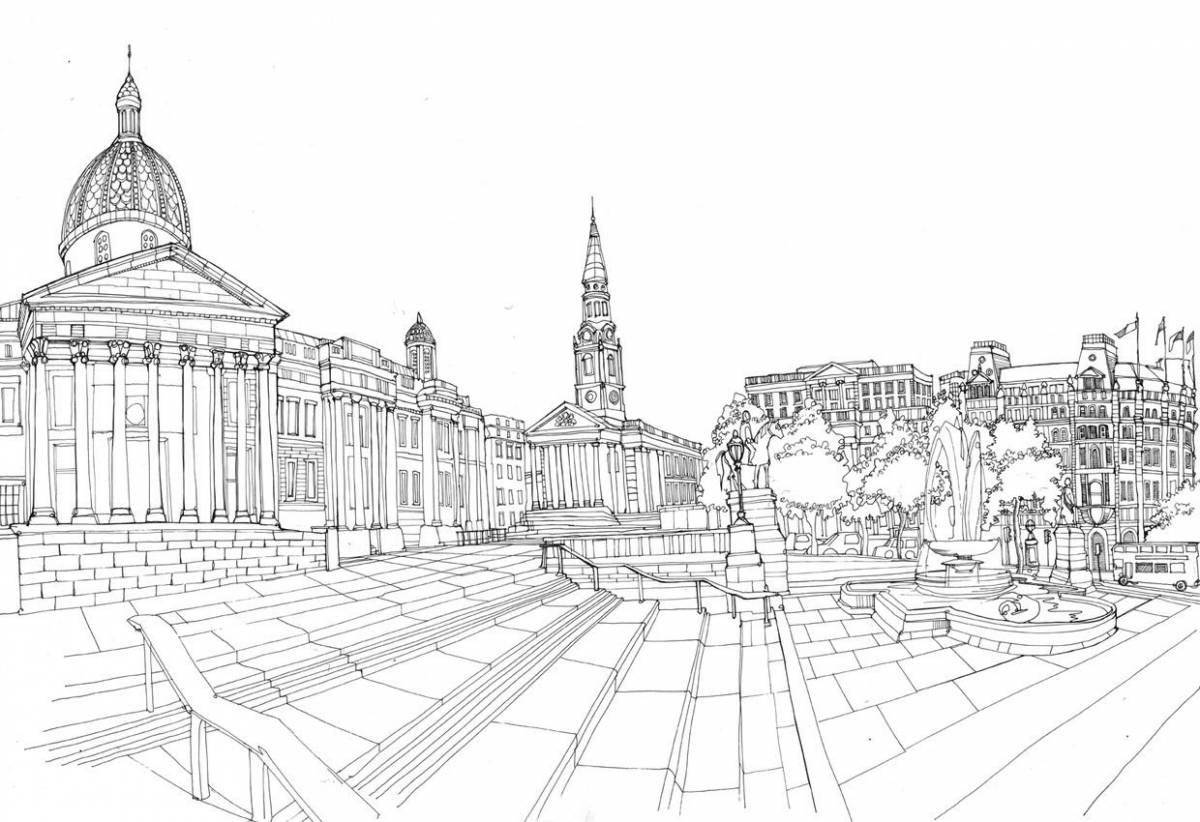 Coloring page inviting palace square