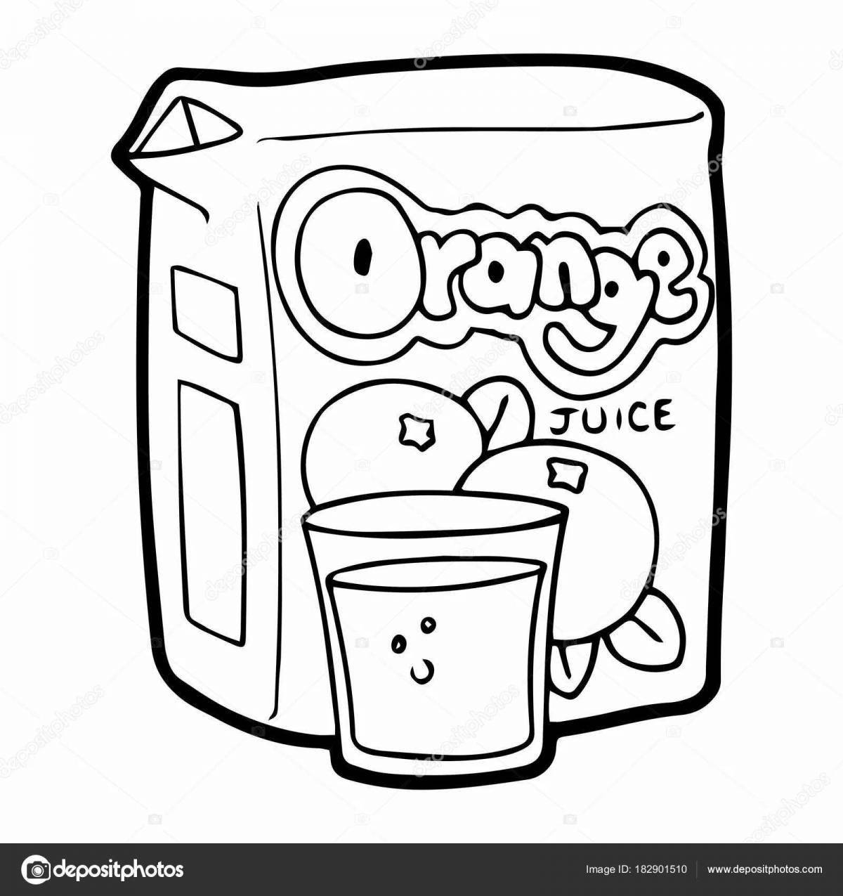 Photo Refined orange juice coloring page