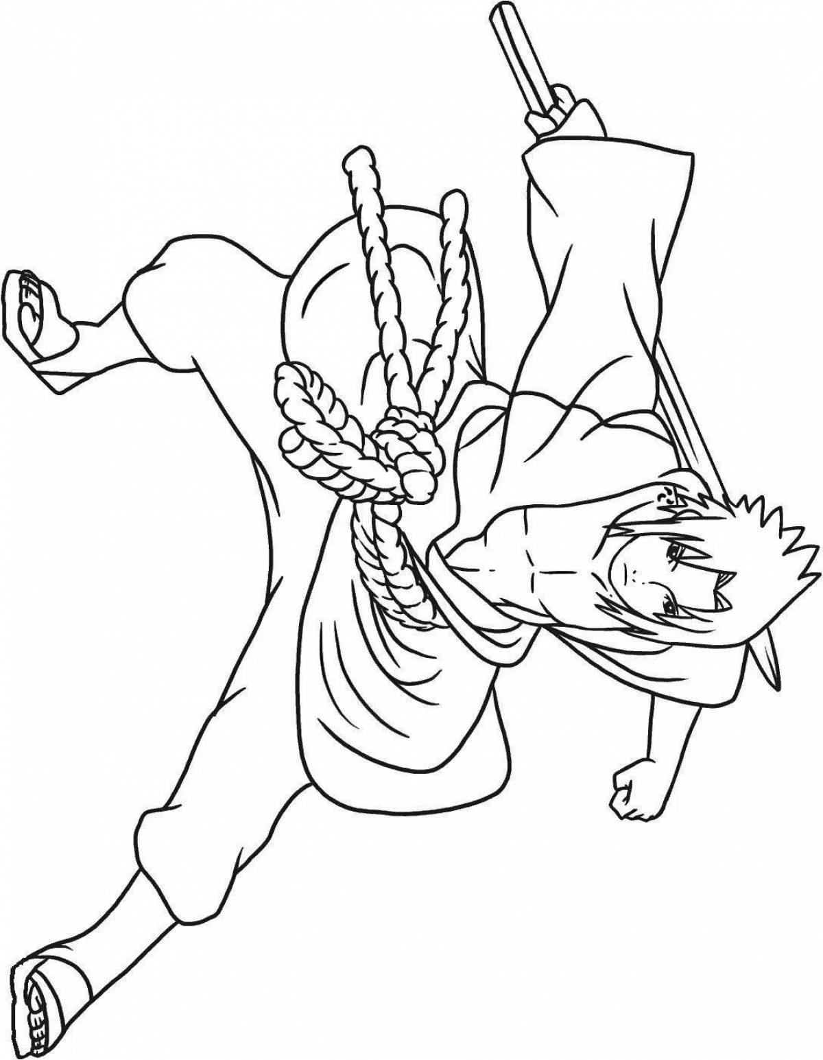 Playful jutsu heroes coloring page