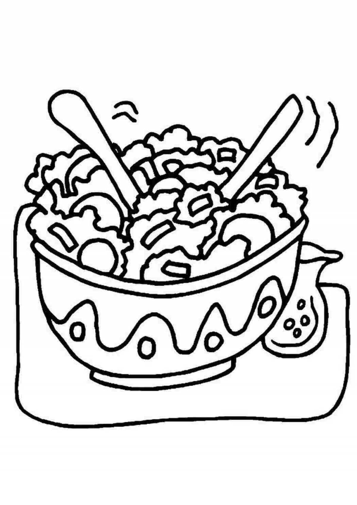 Spicy vegetable salad coloring page