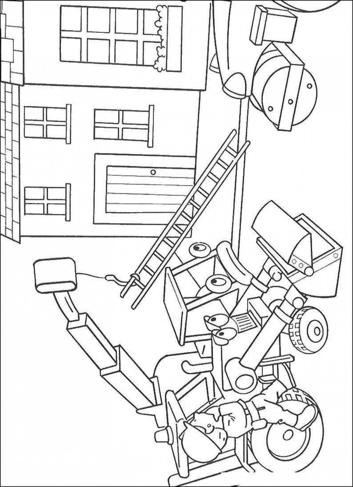 Playful house building coloring book