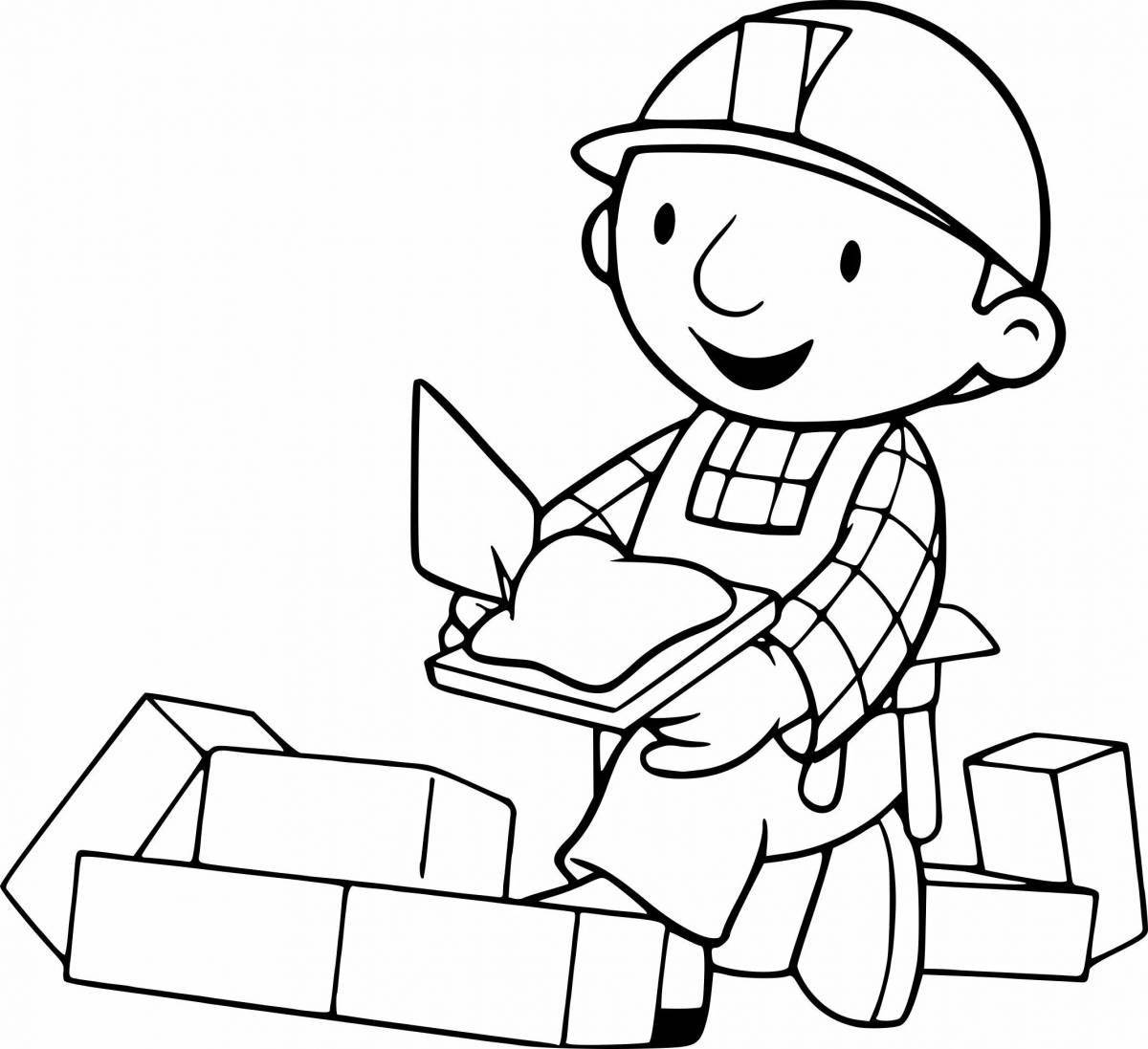 Building a house coloring page