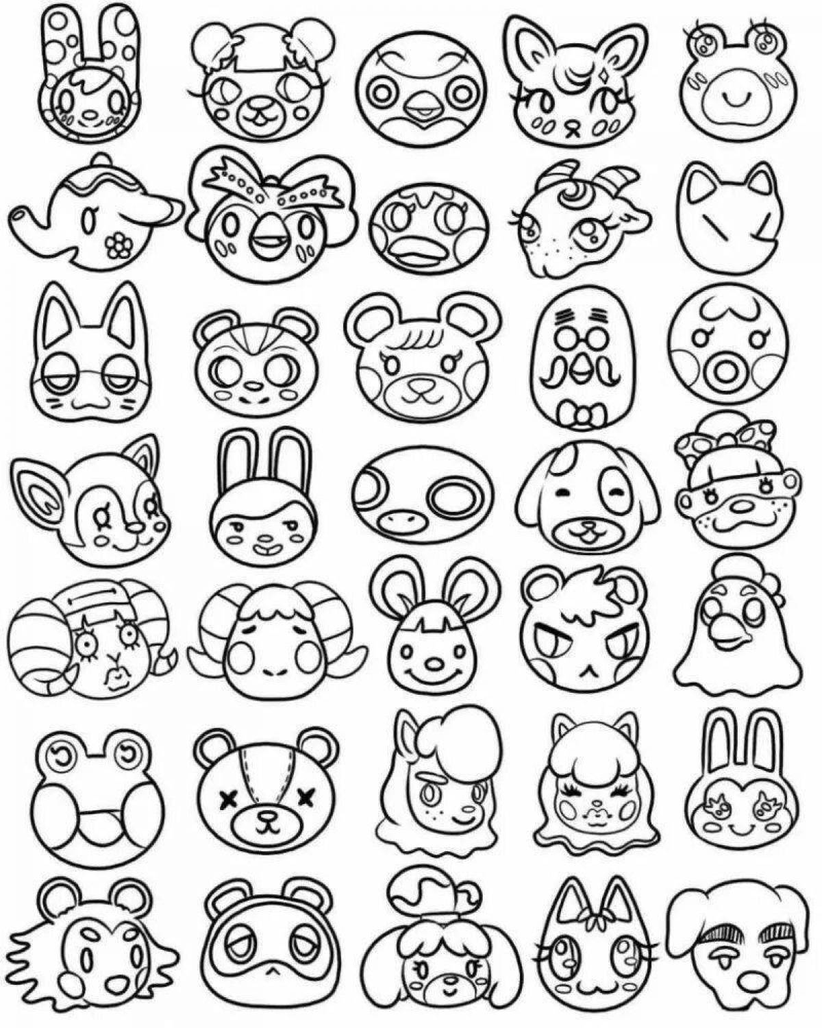 Fun kawaii animal coloring page