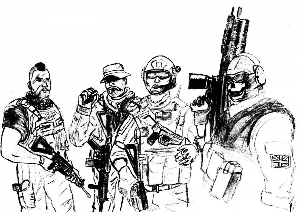 Terrifying ghost squad coloring book