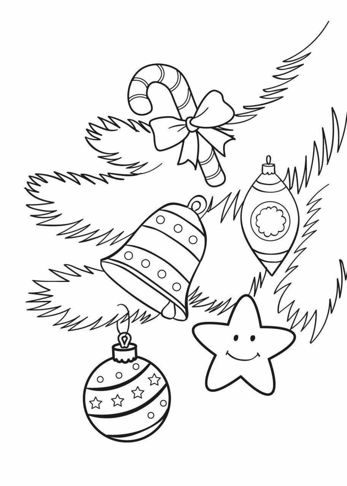 Gorgeous Christmas tree branch coloring book
