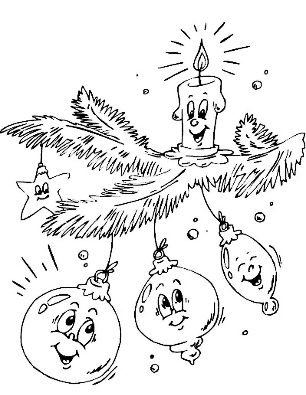 Christmas tree blooming coloring page