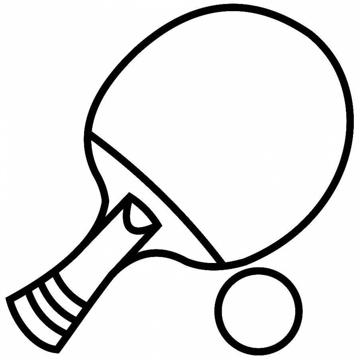 Раскраска яркая теннисная ракетка