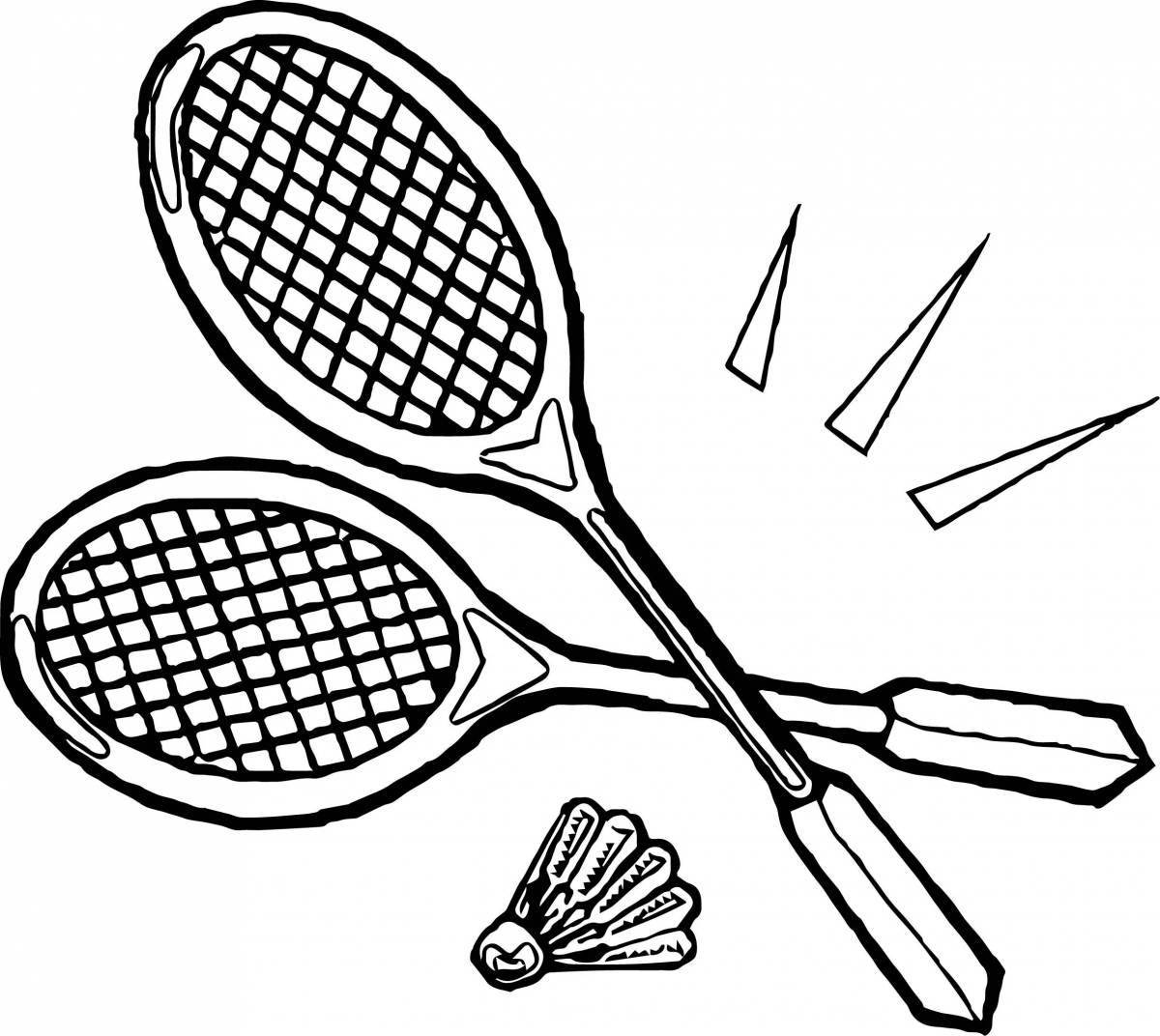 Tennis racket fun coloring
