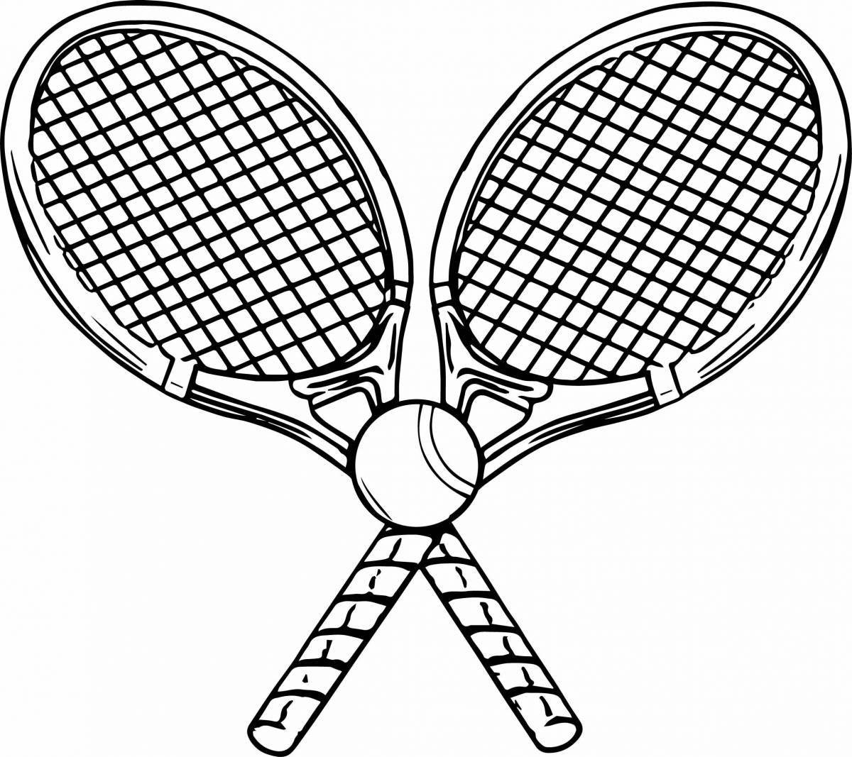 Dynamic tennis racket coloring page