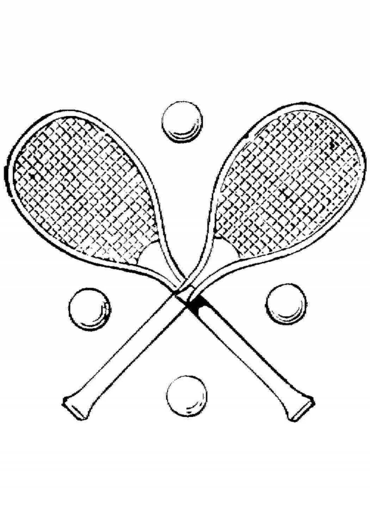 Раскраска «сияющая теннисная ракетка»