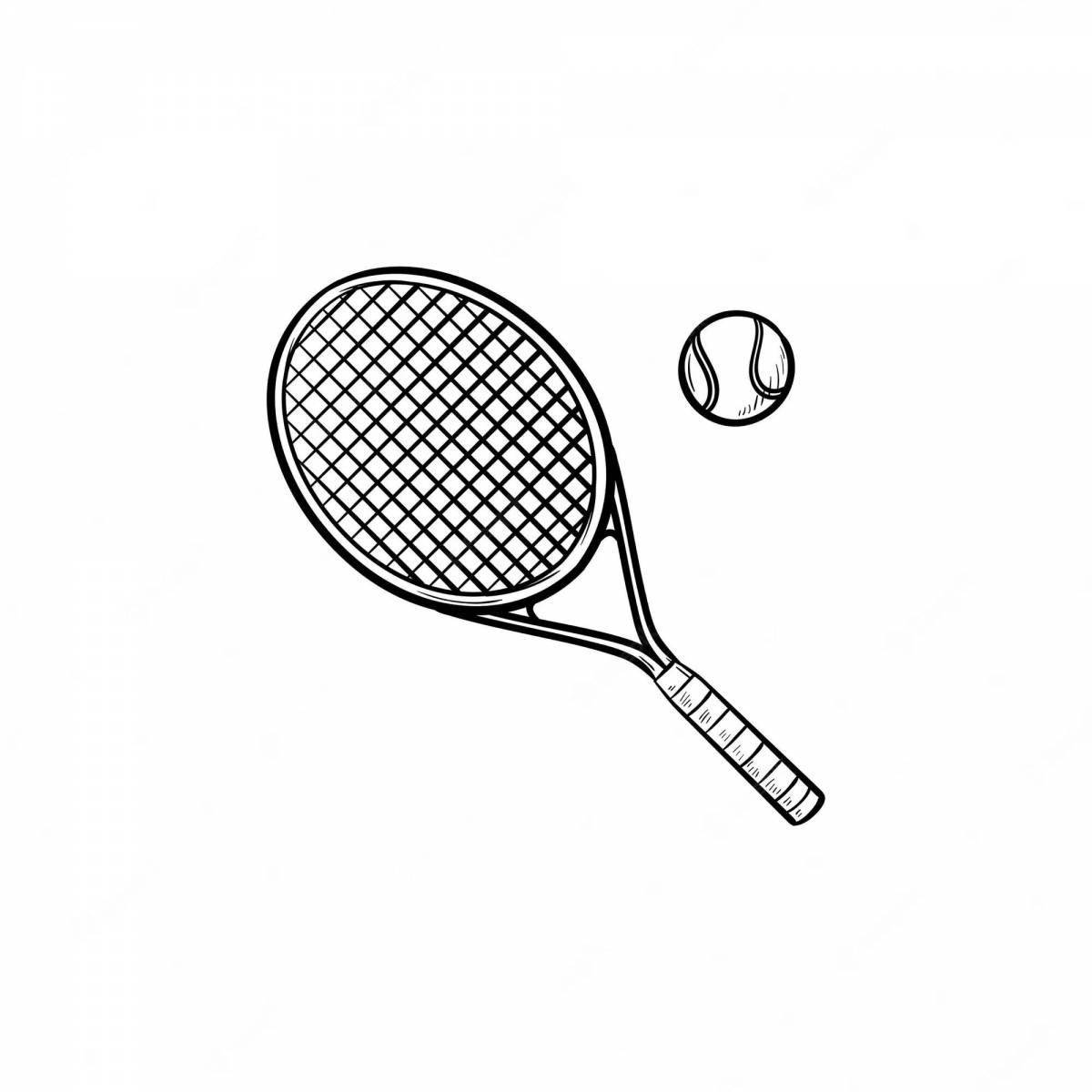 Glitter tennis racket coloring page
