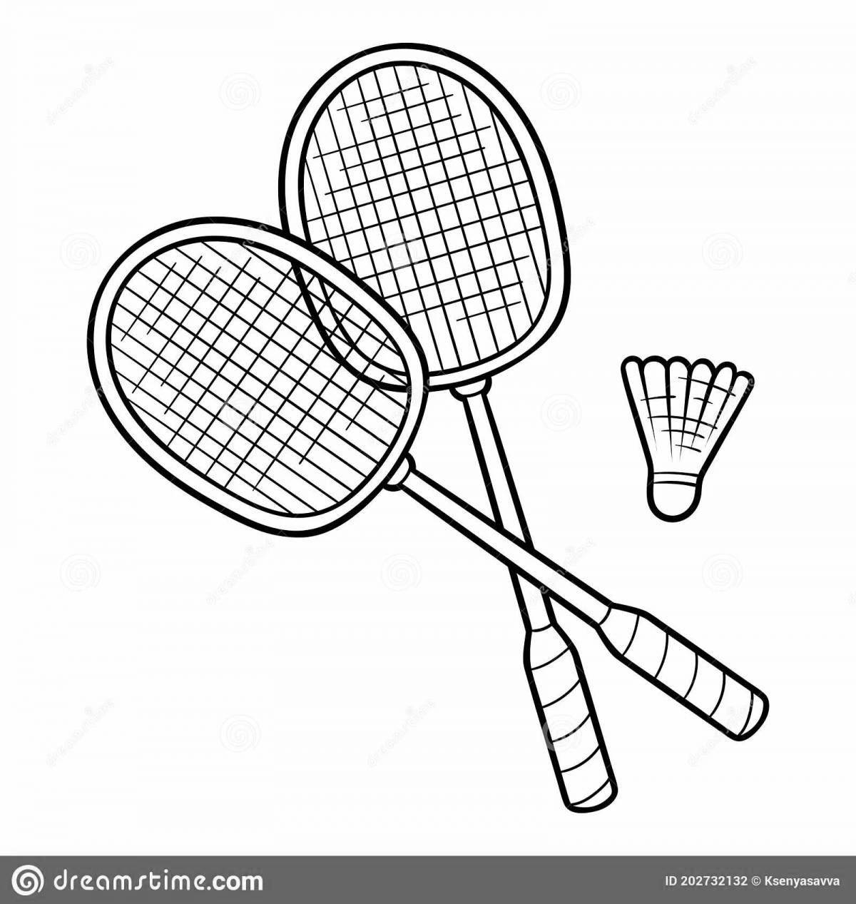 Раскраска сияющая теннисная ракетка