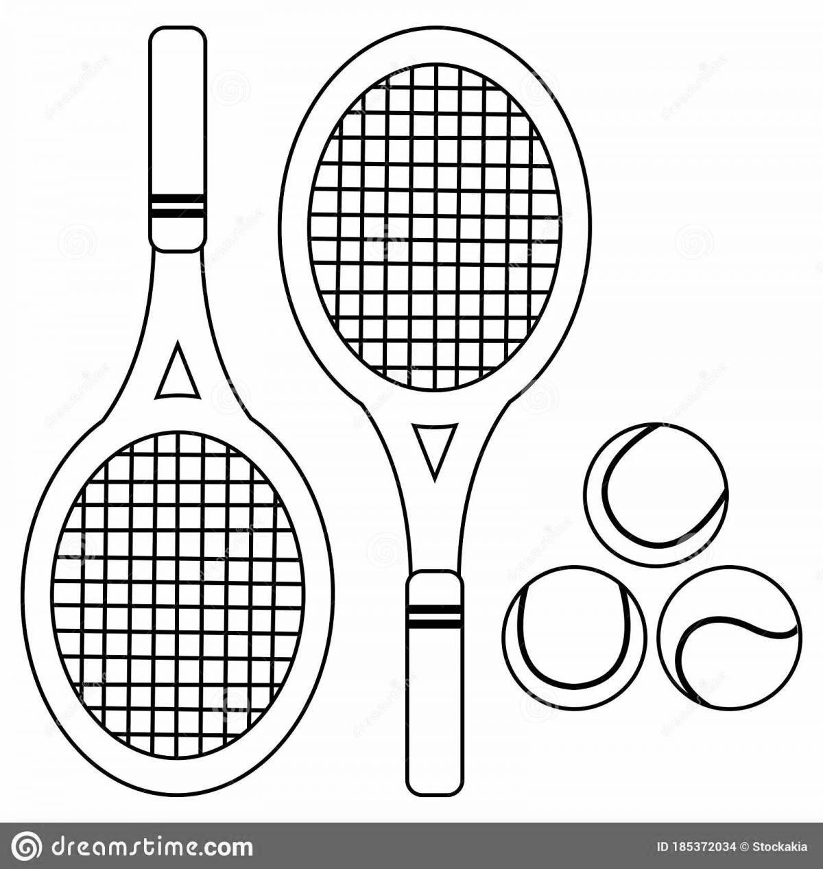 Раскраска ослепительная теннисная ракетка