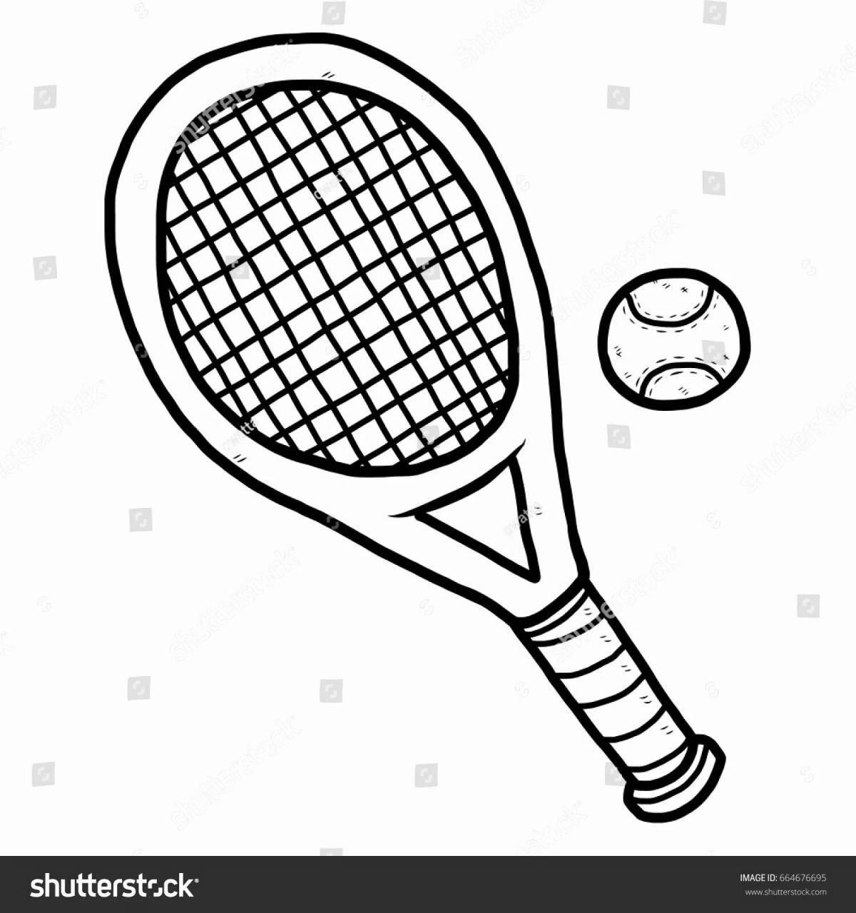 Раскраска живая теннисная ракетка