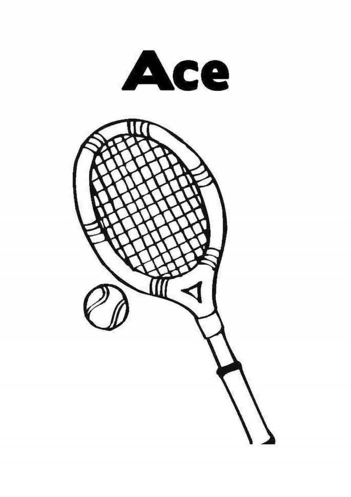 Adorable tennis racket coloring page