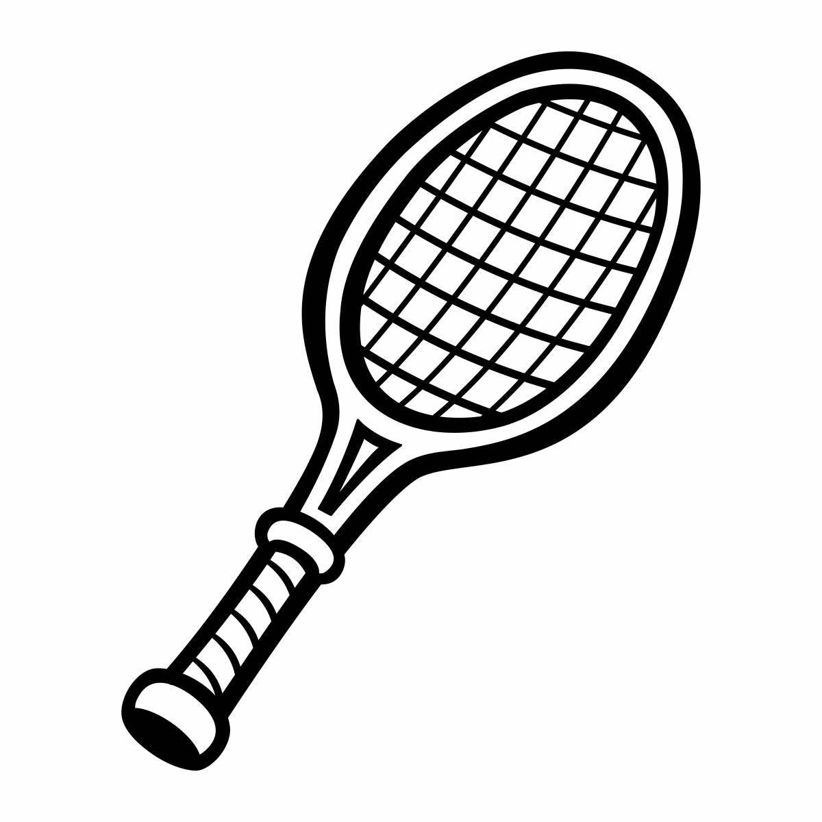 Раскраска завораживающая теннисная ракетка