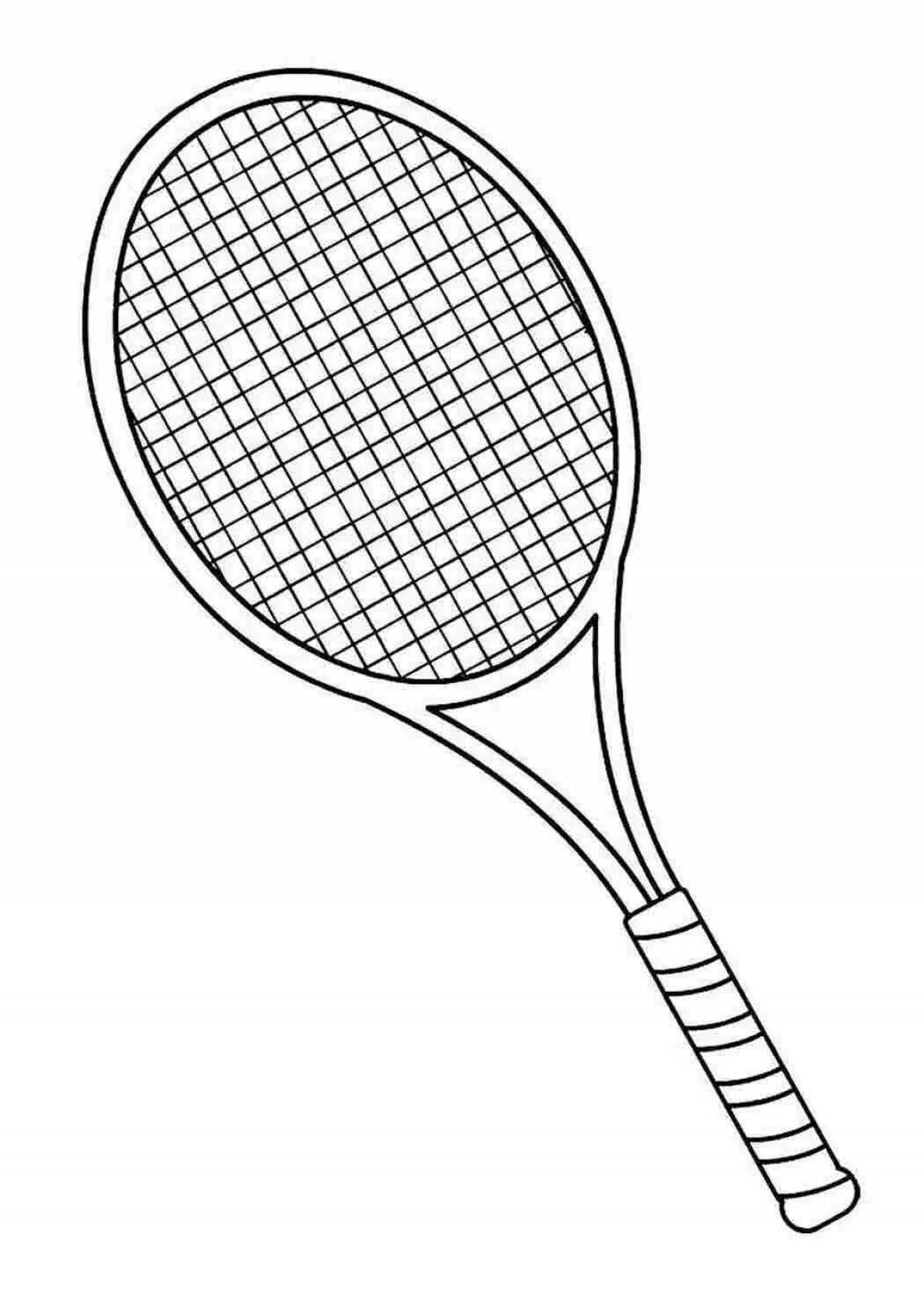Очаровательная теннисная ракетка раскраска