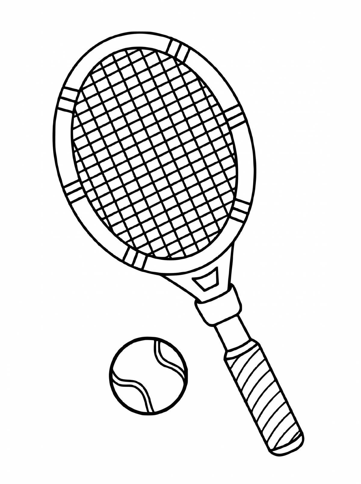 Раскраска загадочная теннисная ракетка