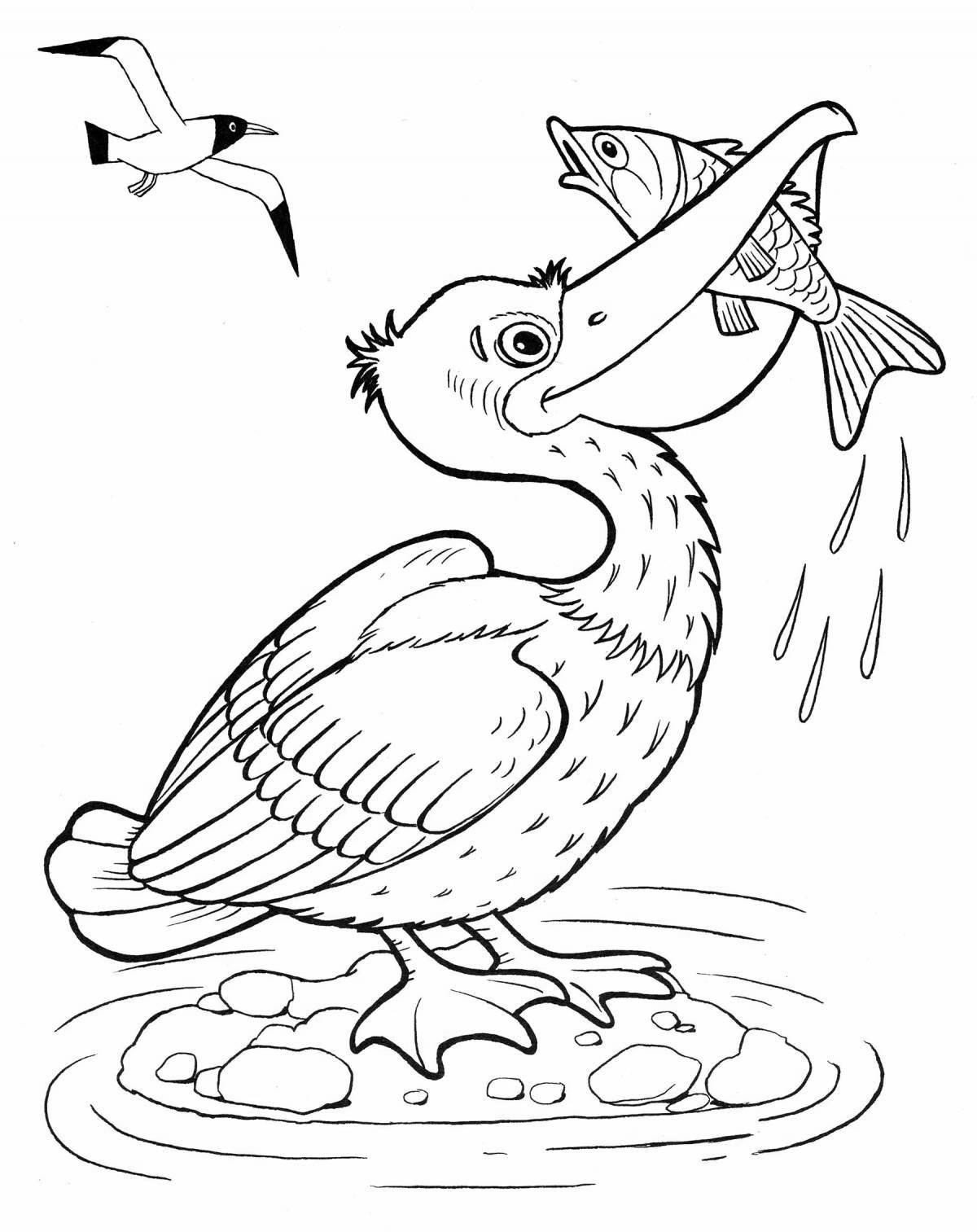 Bright waterfowl coloring page