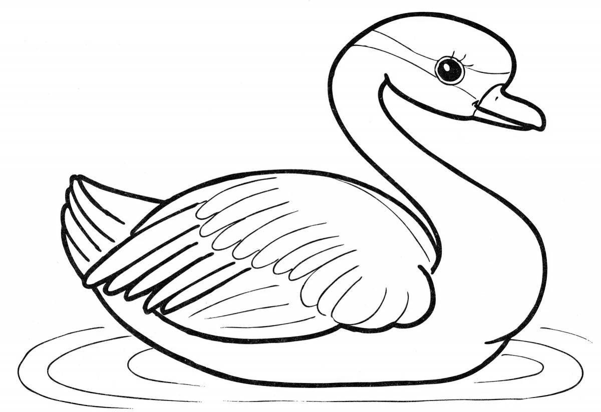 Glitter waterfowl coloring page