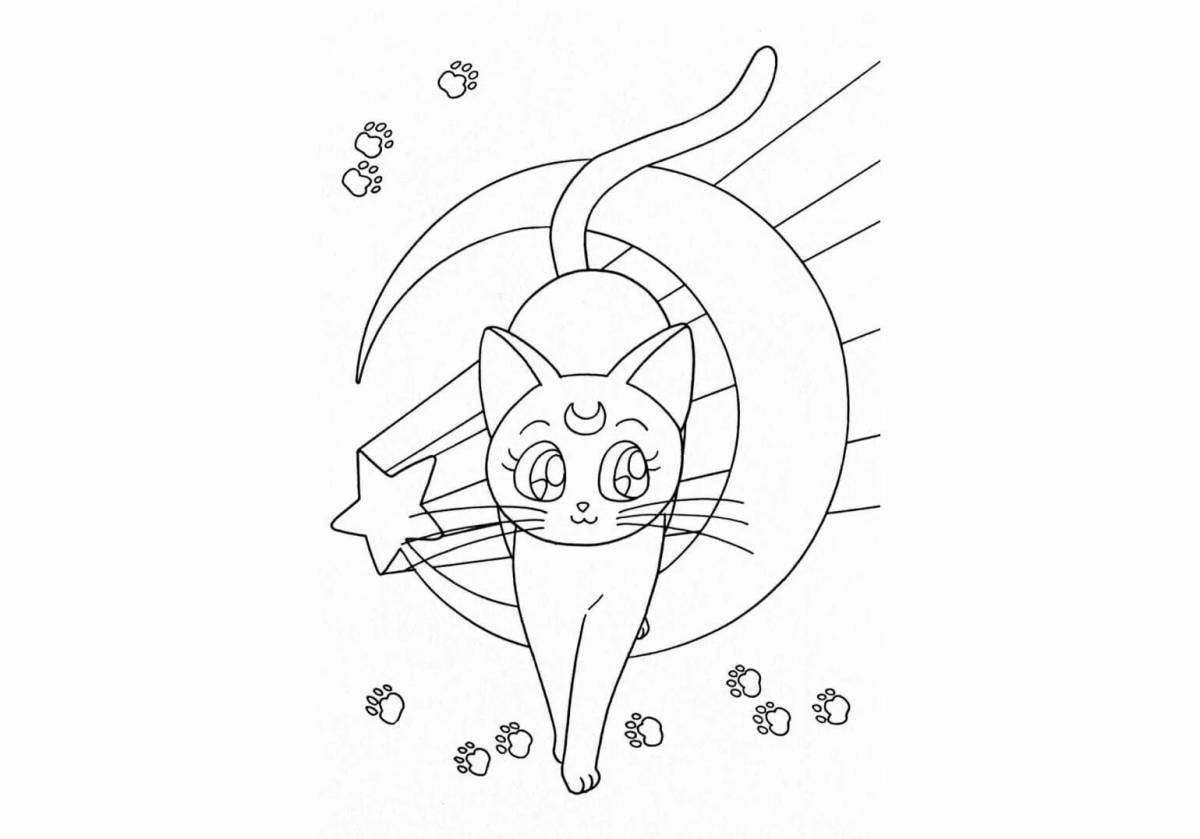 Coloring page of spectacular magical cats
