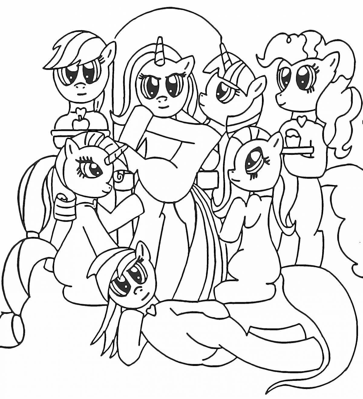 Adorable trixie pony coloring page