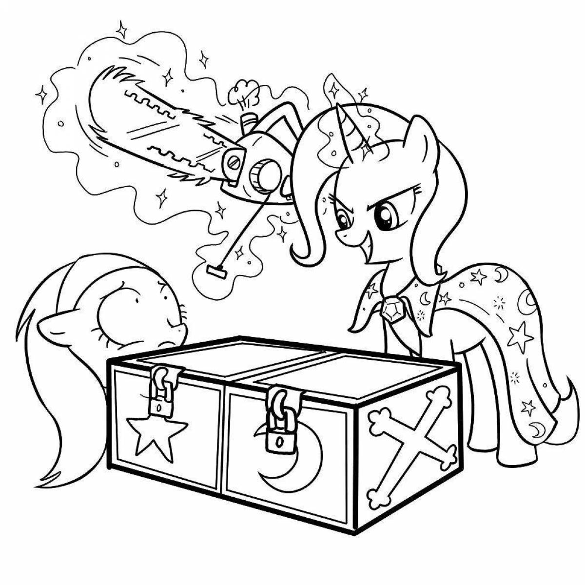 Coloring book funny trixie pony