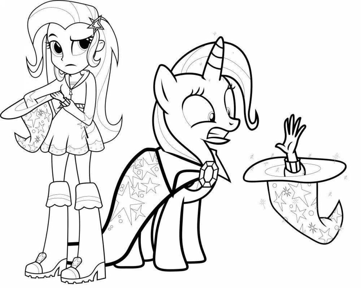 Coloring book bright trixie pony